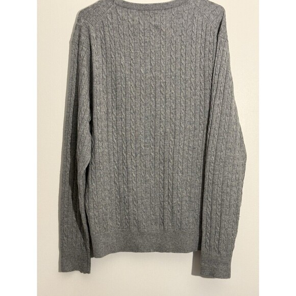 Kallspin Mens Cable Knit Wool cashmere Sweater Preppy Corpcore work Classic - Picture 3 of 5